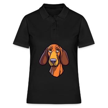 Lettische Jagdhunderasse Cartoon Kawaii Illustration - Frauen Polo Shirt - Schwarz - Vorne - Ailine (174cm)