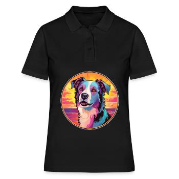 Race de chien de berger d’Asie centrale Dessin animé coloré - Polo Femme - noir - Devant - Ailine (174cm)