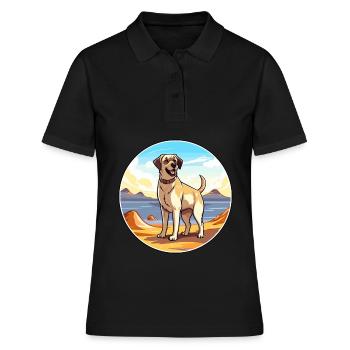 Anatolian Shepherd Dog Breed Cartoon Kawaii Dog - Women's Polo Shirt - black - Front - Ailine (174cm)