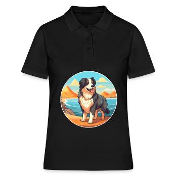 Chien de berger des Carpates race Cartoon Kawaii chien - Polo Femme - noir - Devant - Ailine (174cm)