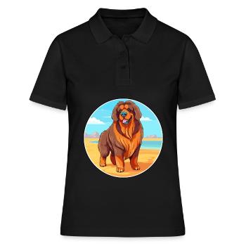Tibetischer Mastiff Hund Rasse Cartoon Kawaii Clipart - Frauen Polo Shirt - Schwarz - Vorne - Ailine (174cm)