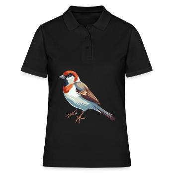 Sperling Buntes Aquarell Cartoon Kawaii Tier - Frauen Polo Shirt - Schwarz - Vorne - Ailine (174cm)