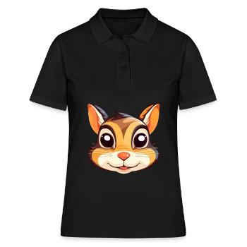 Chipmunk Aquarelle Colorée Dessin Animé Kawaii Animal - Polo Femme - noir - Devant - Ailine (174cm)
