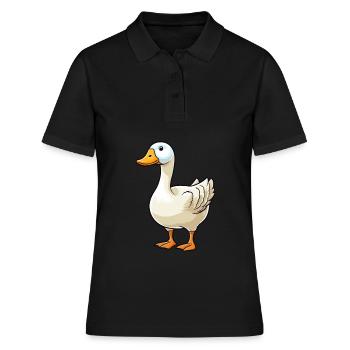 Oie mignon dessin animé kawaii aquarelle animal animal de compagnie - Polo Femme - noir - Devant - Ailine (174cm)