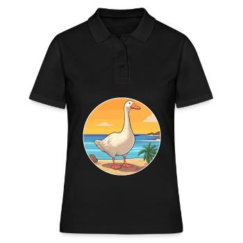 Oie aquarelle dessin animé Kawaii Clipart Animal - Polo Femme - noir - Devant - Ailine (174cm)