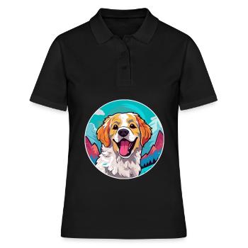 Alano Español chien race dessin animé Kawaii aquarelle - Polo Femme - noir - Devant - Ailine (174cm)