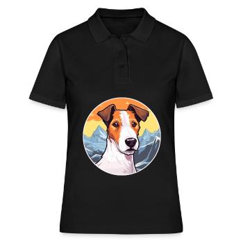 Glatter Foxterrier Hunderasse Cartoon Kawaii Waterc - Frauen Polo Shirt - Schwarz - Vorne - Ailine (174cm)