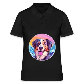 Alano Español chien race dessin animé Kawaii aquarelle - Polo Femme - noir - Devant - Ailine (174cm)