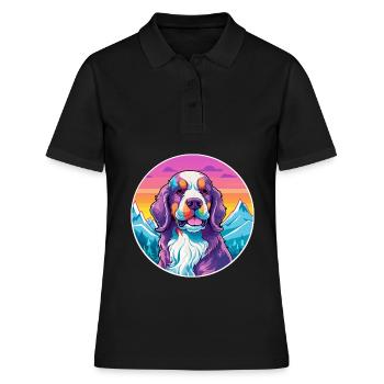 Billy Dog Breed Cartoon Kawaii aquarelle - Polo Femme - noir - Devant - Ailine (174cm)