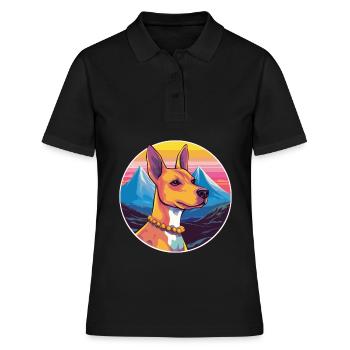 Cirneco Dell Ätna Hunderasse Cartoon Kawaii Waterco - Frauen Polo Shirt - Schwarz - Vorne - Ailine (174cm)