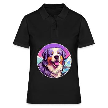 Carpates Berger Chien Race Cartoon Kawaii Eau - Polo Femme - noir - Devant - Ailine (174cm)