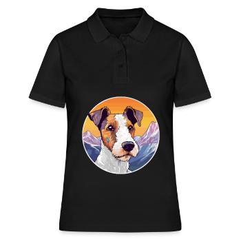 Foxterrier Glatte Hunderasse Cartoon Kawaii Waterc - Frauen Polo Shirt - Schwarz - Vorne - Ailine (174cm)