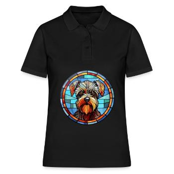 Briquet Griffon Vendéen race chien vitrail Co - Polo Femme - noir - Devant - Ailine (174cm)