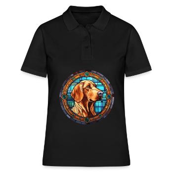 Cao de Castro Laboreiro Hunderasse Buntglas Co - Frauen Polo Shirt - Schwarz - Vorne - Ailine (174cm)