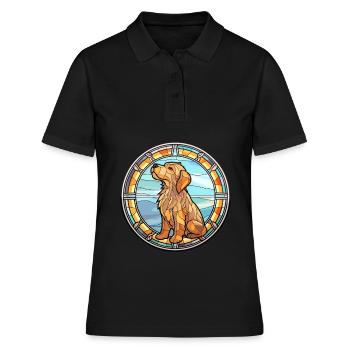 Griffon Fauve De Bretagne Dog Breed Stained Glass - Women's Polo Shirt - black - Front - Ailine (174cm)