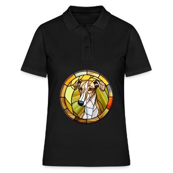 Lurcher Hunderasse Buntes Glas Buntes Wassercolo - Frauen Polo Shirt - Schwarz - Vorne - Ailine (174cm)