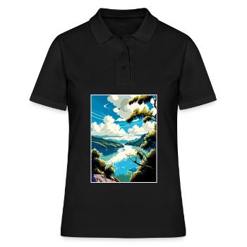 Danube River Europe Vintage voyage affiche Souvenir - Polo Femme - noir - Devant - Ailine (174cm)