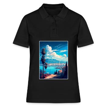 Izmir Turkey Vintage Travel Poster WPA Souvenir - Women's Polo Shirt - black - Front - Ailine (174cm)