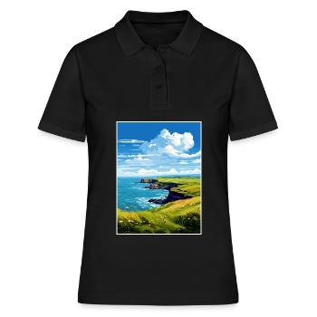 L’affiche de voyage de la péninsule de Lizard Cornwall - Polo Femme - noir - Devant - Ailine (174cm)