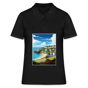 La péninsule de Roseland Cornwall affiche de voyage - Polo Femme - noir - Devant - Ailine (174cm)