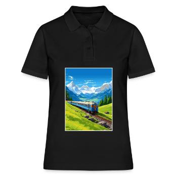 Orient Express Europa Deko Vintage Reiseposter - Frauen Polo Shirt - Schwarz - Vorne - Ailine (174cm)