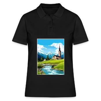 Ramsau Allemagne Berchtesgaden Vintage Travel Poster - Polo Femme - noir - Devant - Ailine (174cm)