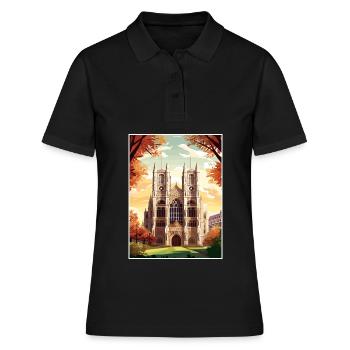 Westminster Abbey London Vintage Reiseposter WPA - Frauen Polo Shirt - Schwarz - Vorne - Ailine (174cm)