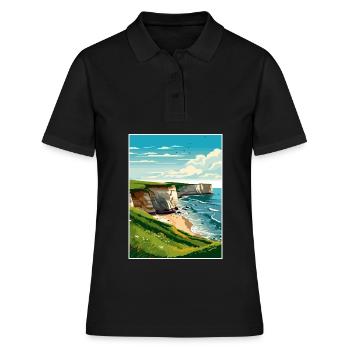 Flamborough Head England Vintage Reiseposter WPA - Frauen Polo Shirt - Schwarz - Vorne - Ailine (174cm)