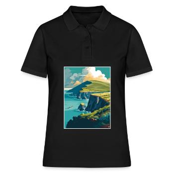 Dingle Halbinsel Irland Vintage Reiseposter WPA - Frauen Polo Shirt - Schwarz - Vorne - Ailine (174cm)