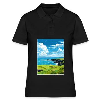 Rame Halbinsel Cornwall Vintage Reiseposter WPA - Frauen Polo Shirt - Schwarz - Vorne - Ailine (174cm)