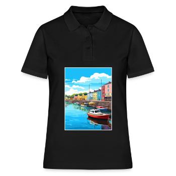 Plymouth Angleterre Vintage voyage affiche Souvenir - Polo Femme - noir - Devant - Ailine (174cm)