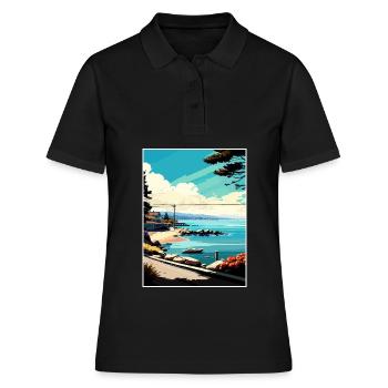 Monterey Bay Californie Vintage voyage affiche WPA - Polo Femme - noir - Devant - Ailine (174cm)