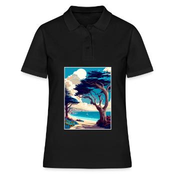 Monterey Bay Californie Vintage voyage affiche WPA - Polo Femme - noir - Devant - Ailine (174cm)