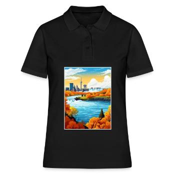 Niagara Falls New York State Vintage-Reiseposter - Frauen Polo Shirt - Schwarz - Vorne - Ailine (174cm)