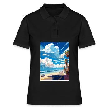 Manhattan Beach Californie Vintage affiche de voyage - Polo Femme - noir - Devant - Ailine (174cm)