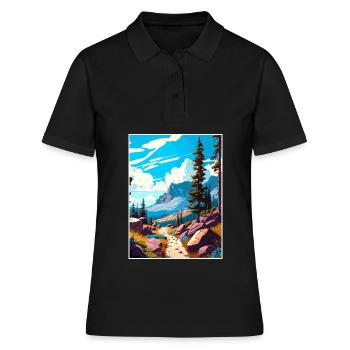 Pacific Crest Trail Kalifornien Reiseposter - Frauen Polo Shirt - Schwarz - Vorne - Ailine (174cm)