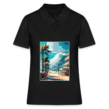 South Beach Floride Vintage voyage affiche Souvenir - Polo Femme - noir - Devant - Ailine (174cm)