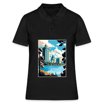 Oakland Californie Vintage voyage affiche Souvenir - Polo Femme - noir - Devant - Ailine (174cm)