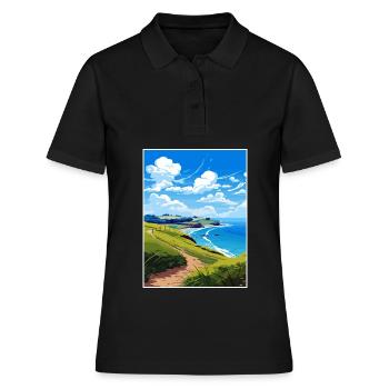 Coromandel-Halbinsel Neuseeland Reiseposter - Frauen Polo Shirt - Schwarz - Vorne - Ailine (174cm)
