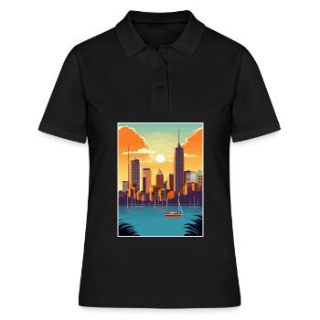 Brisbane Australie Vintage voyage affiche Souvenir - Polo Femme - noir - Devant - Ailine (174cm)