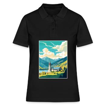 San Martin De Los Andes Vintage voyage affiche WPA - Polo Femme - noir - Devant - Ailine (174cm)