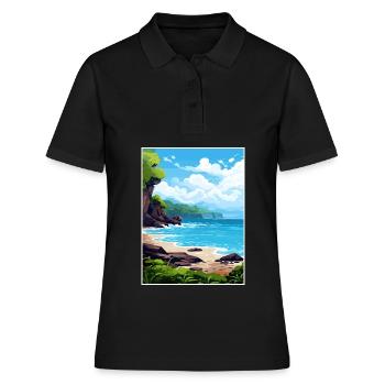 Papagayo Halbinsel Costa Rica Reiseposter - Frauen Polo Shirt - Schwarz - Vorne - Ailine (174cm)