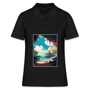 Yucantan Halbinsel Dekoration Reiseposter - Frauen Polo Shirt - Schwarz - Vorne - Ailine (174cm)