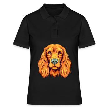 Irischer Setter Hund Rasse Aquarell Karikatur Kawaii C - Frauen Polo Shirt - Schwarz - Vorne - Ailine (174cm)
