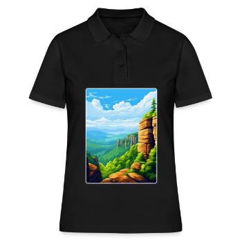 Montagne de grès de l’Elbe Allemagne Affiche de voyage WPA - Polo Femme - noir - Devant - Ailine (174cm)