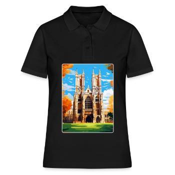 Westminster Abbey London England Großbritannien Reiseplakat - Frauen Polo Shirt - Schwarz - Vorne - Ailine (174cm)