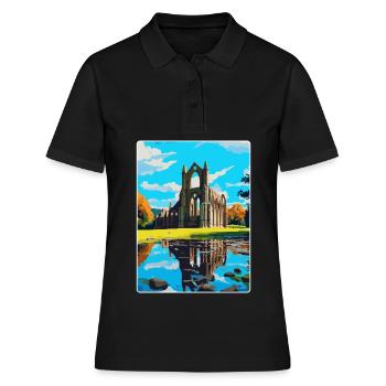 Bolton Abbey England Uk Reise Poster Souvenir WPA - Frauen Polo Shirt - Schwarz - Vorne - Ailine (174cm)
