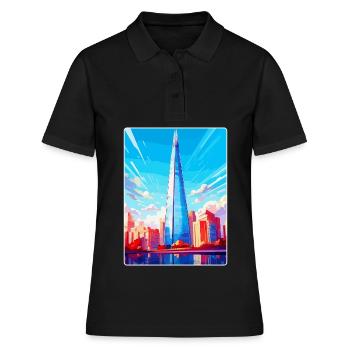 The Shard England Uk Reiseposter Souvenir WPA - Frauen Polo Shirt - Schwarz - Vorne - Ailine (174cm)