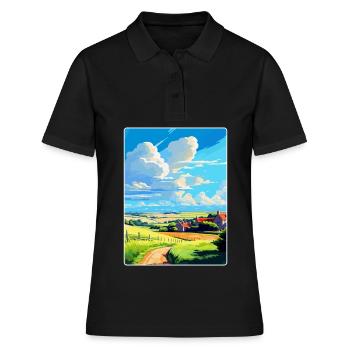 Wylam England Uk Vintage Reise Poster Souvenir - Frauen Polo Shirt - Schwarz - Vorne - Ailine (174cm)