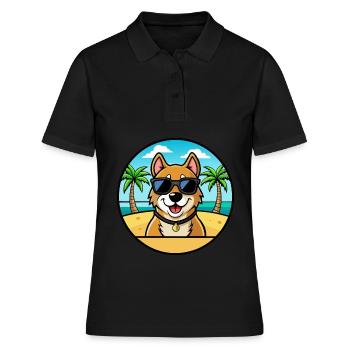 Alano Español Chien Race Dessin Animé Lunettes de Soleil Plage - Polo Femme - noir - Devant - Ailine (174cm)